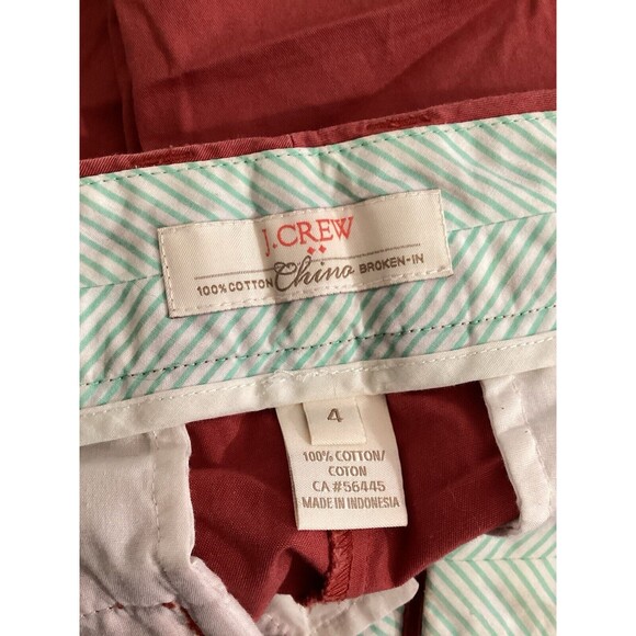 J. Crew 100% Cotton Chino Broken In Coral Pink Orange Shorts 4 - Picture 3 of 4